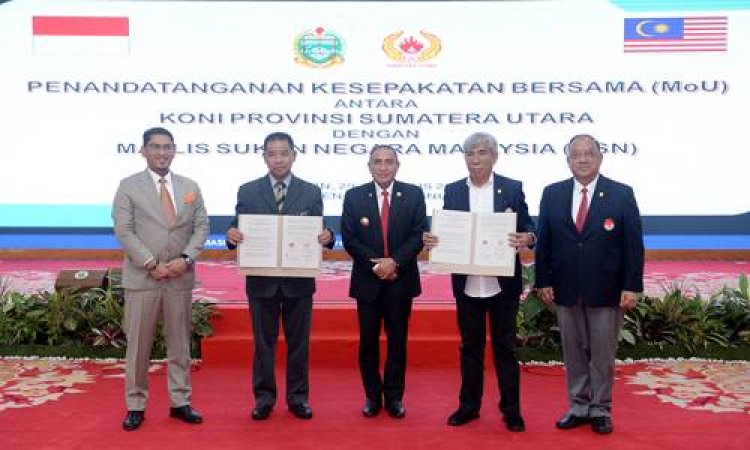 KONI Sumut dan MSN Malaysia Teken MoU Edy Rahmayadi Sebut Momen Tingkatkan Prestasi dan Persaudaraan