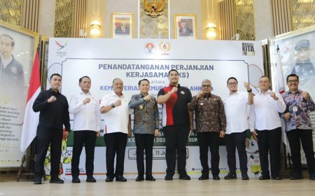 Kemenpora RI Tandatangani Kerja Sama dengan KONI Pusat, PB.PON XXI wilayah Aceh dan Sumut Tahun 2024