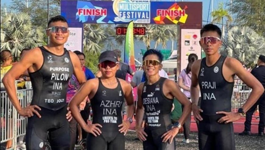 Atlet Triathlon Indonesia, Peserta PON XXI Aceh-Sumut Berhasil Borong Medali SEATF 2024