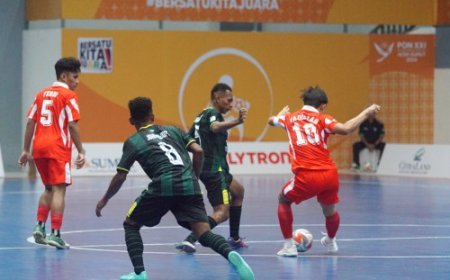 Hasil Cabor Futsal PON 2024 Papua Pegunungan Takluk 2-6 dari Kalimantan Timur