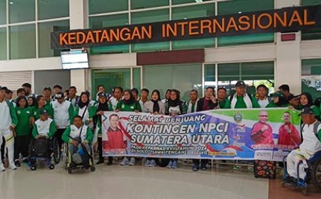 NPC Sumut Mengawali Kedatangan Peserta Peparnas XVII