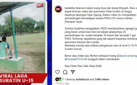 Viral Video Pertandingan Piala Suratin U-15 Terindikasi Match Fixing di Sergai