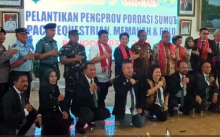 Sejarah di Kantor KONI Sumut, Ketum KONI Pusat Hadiri Pelantikan Empat Pengprov Pordasi