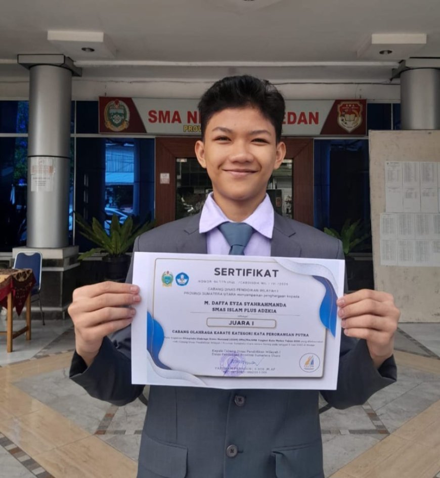 M. Daffaeyza Syahrahmanda Wakili Sumatera Utara di Ajang O2SN Cabang Karate Tingkat Nasional