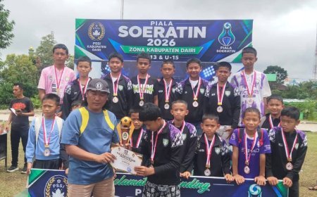 Piala Soeratin 2026 PSSI Dairi Rampung, Putra Kalang Juara U-13 dan Sinar Muda Terbaik di U-15