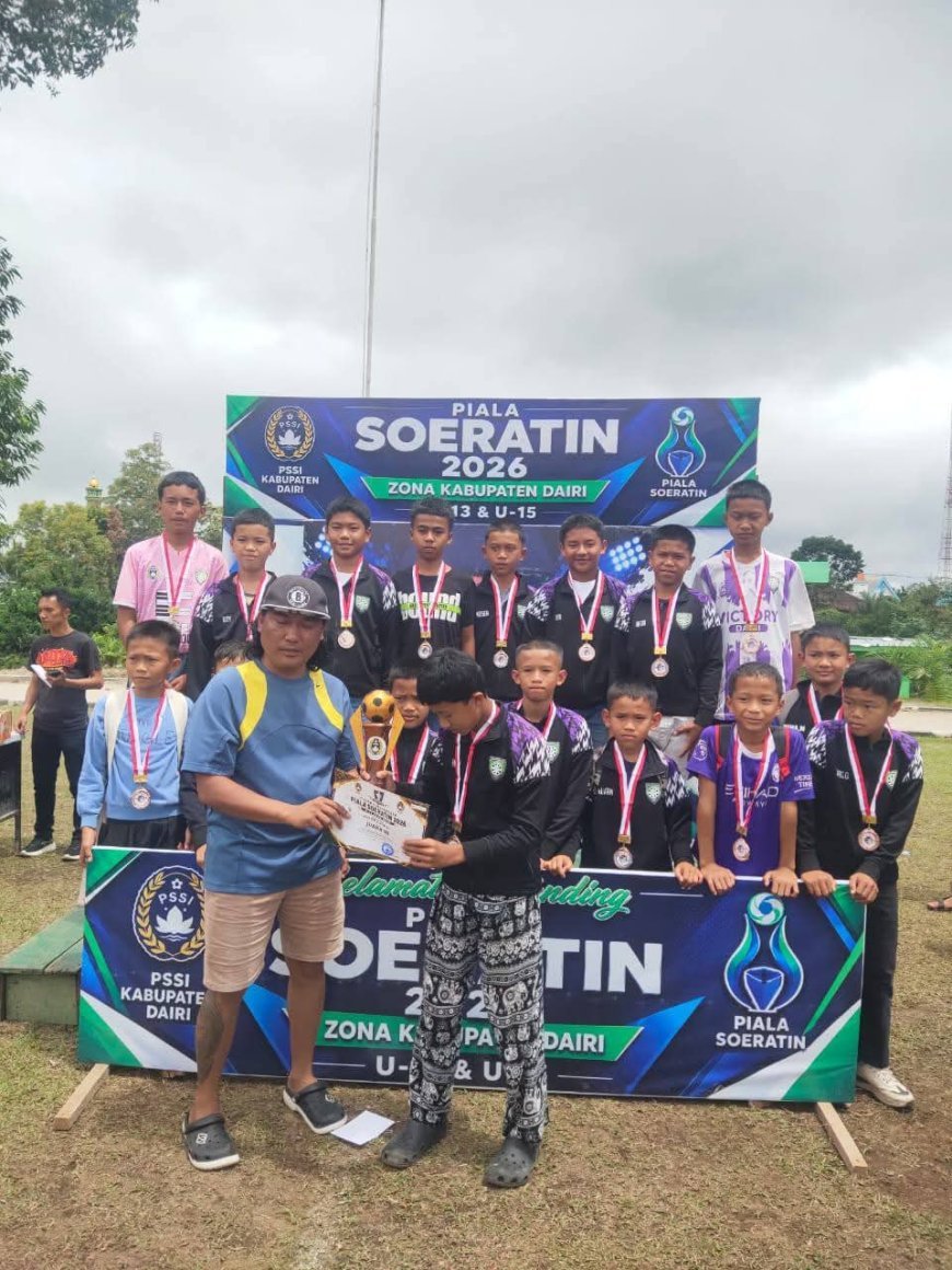 Piala Soeratin 2026 PSSI Dairi Rampung, Putra Kalang Juara U-13 dan Sinar Muda Terbaik di U-15