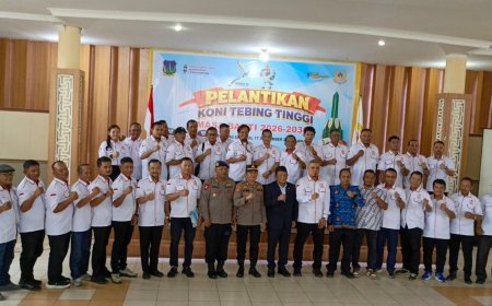 Hatunggal Siregar Lantik Pengurus KONI Tebingtinggi Periode 2026-2030